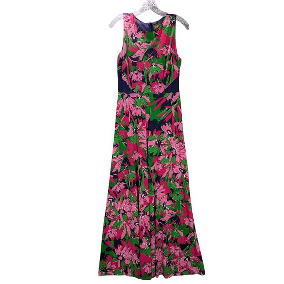 Taylor Dresses & Skirts - Taylor Maxi Dress Womens 6 Pink Blue Green Floral Sleeveless Mesh Panels Boho